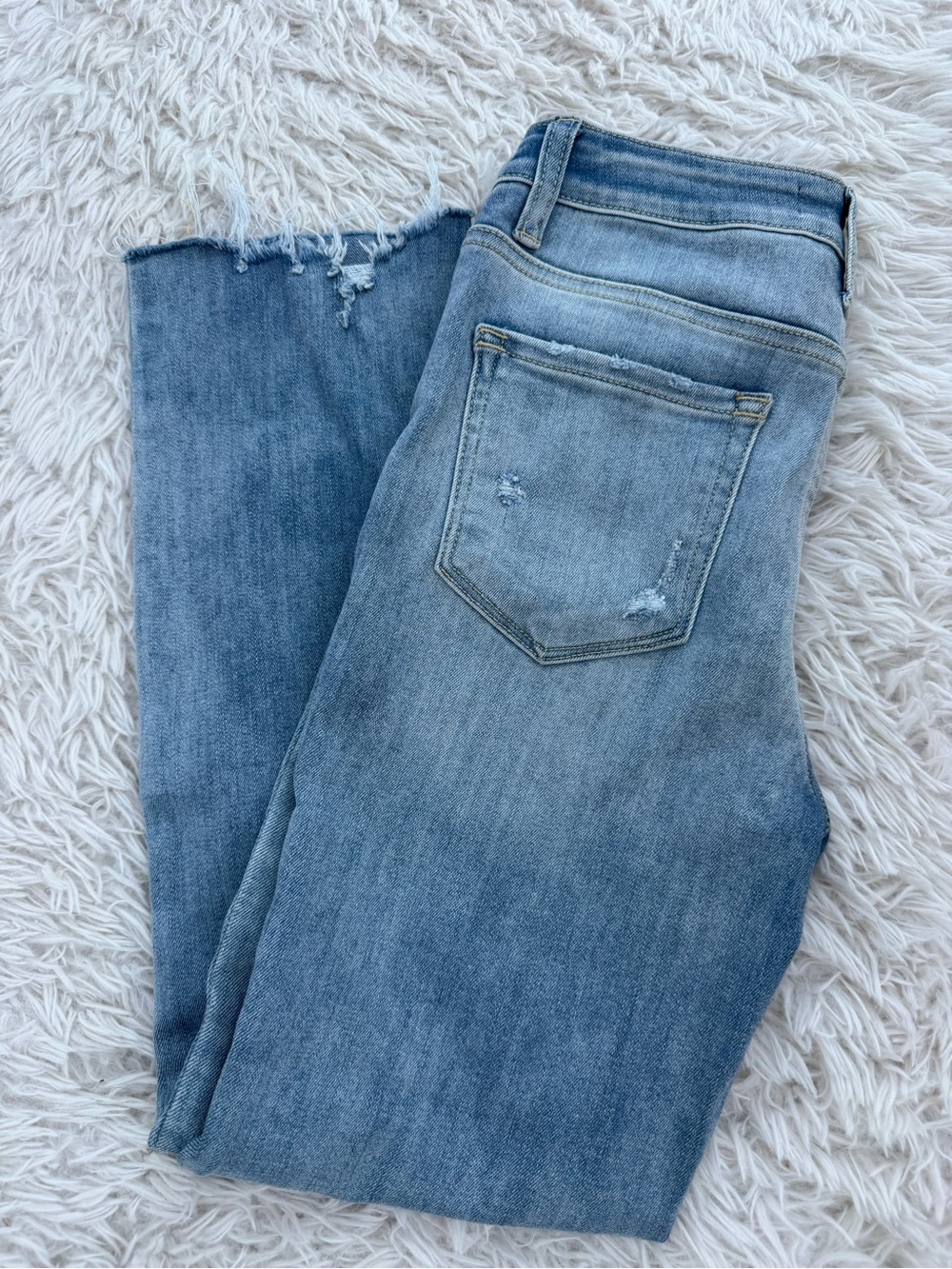 Flying Monkey Light Blue Distressed Ankle Jeans